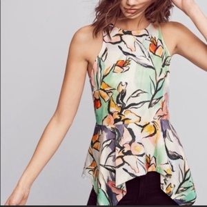 Silk floral tank top